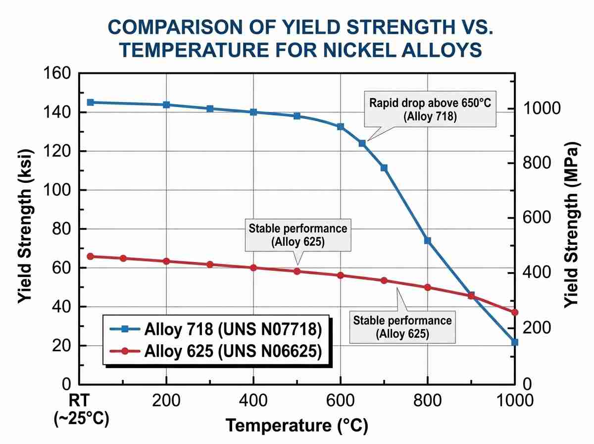 니켈 합금 성능 비교: 625 vs 718