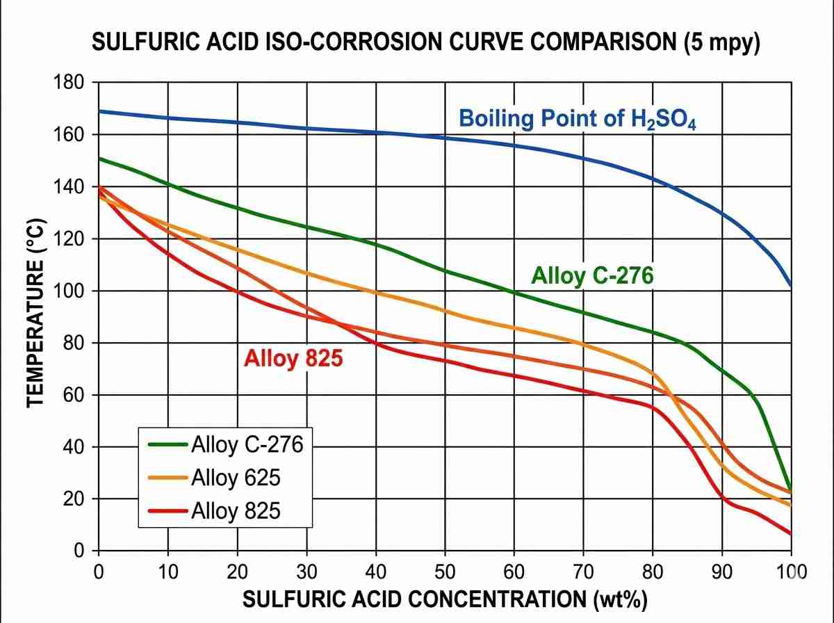 산에서의 니켈 합금 내식성 비교