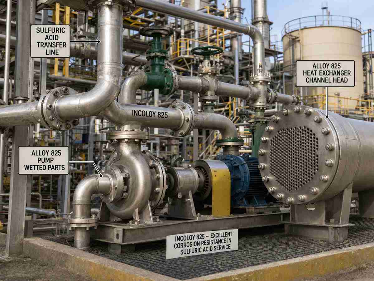 Resistência à corrosão do Incoloy 825 em ácido sulfúrico