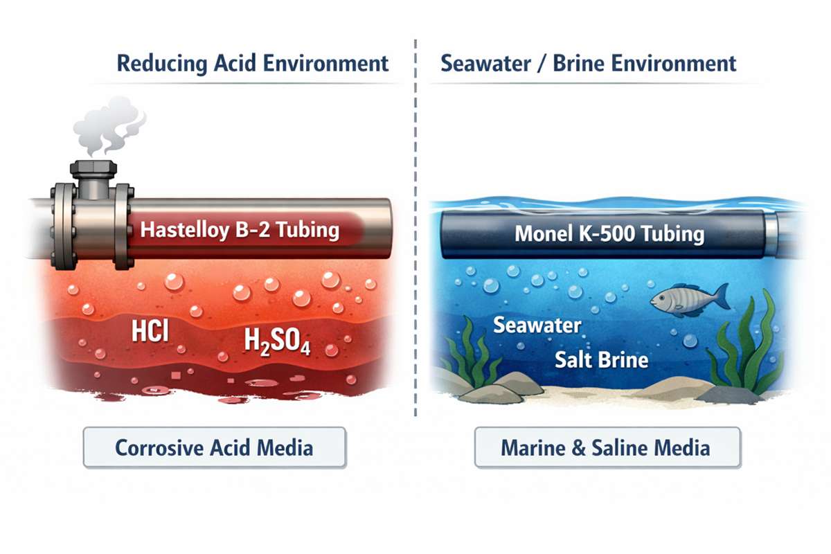 Hastelloy B-2 vs Monel K-500 para tubagem de permutador de calor