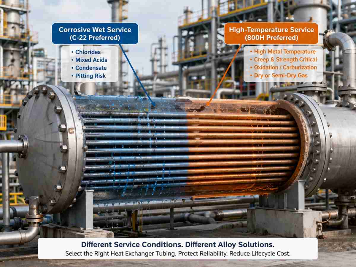 Incoloy 800H vs Hastelloy C-22 for Heat Exchanger Tubing