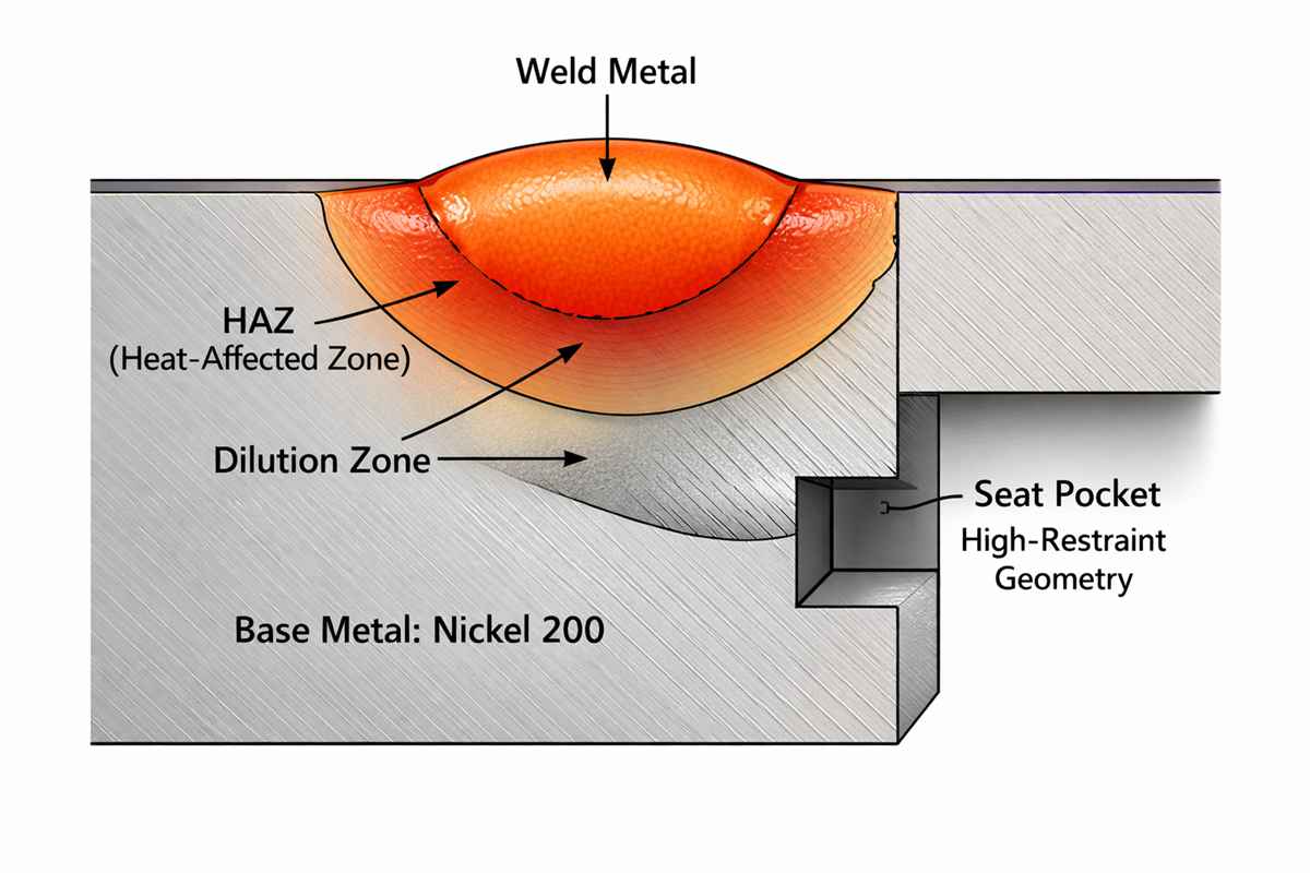 バルブボディ用ニッケル200溶接溶加材の選択