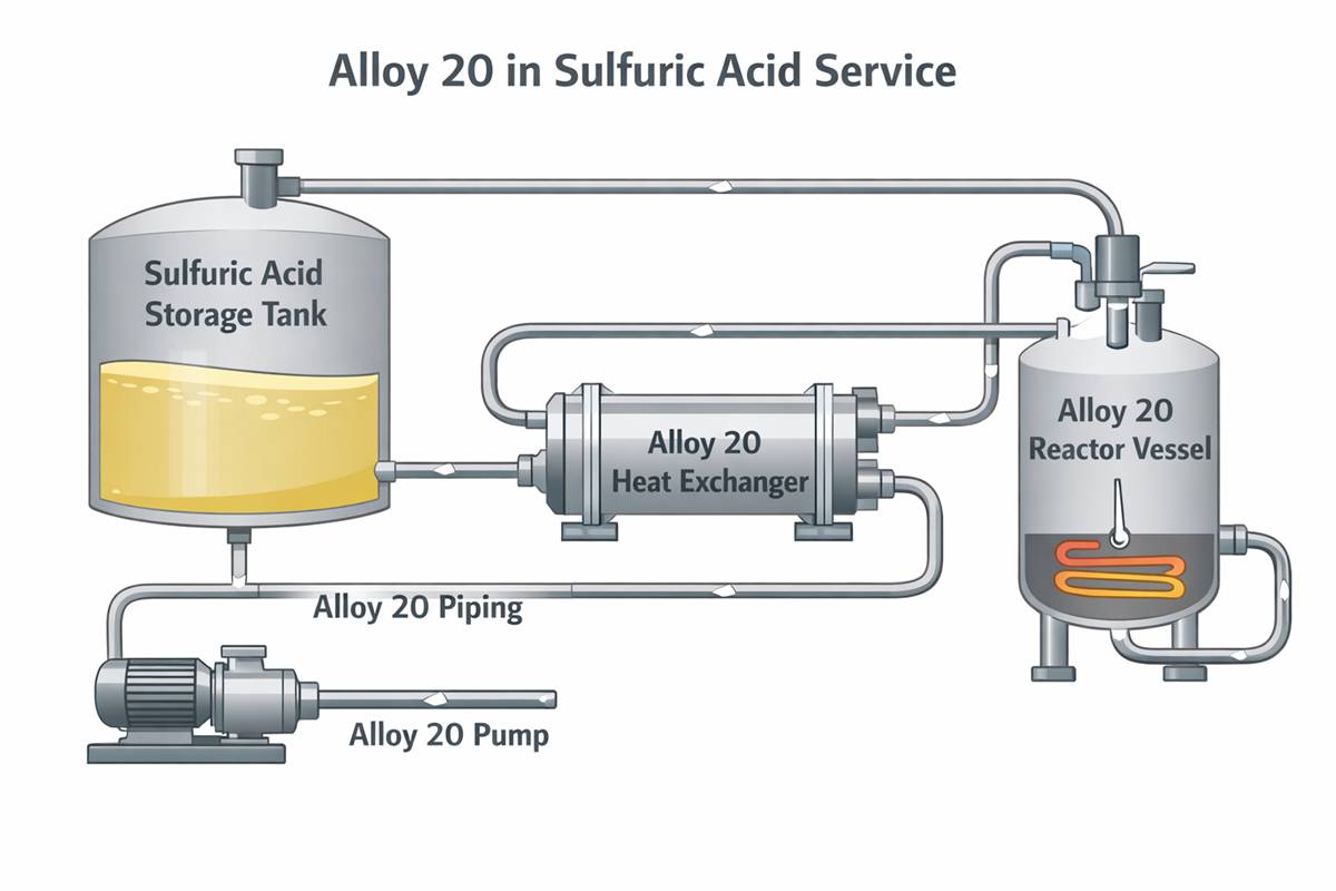 合金20の硫酸中での耐食性