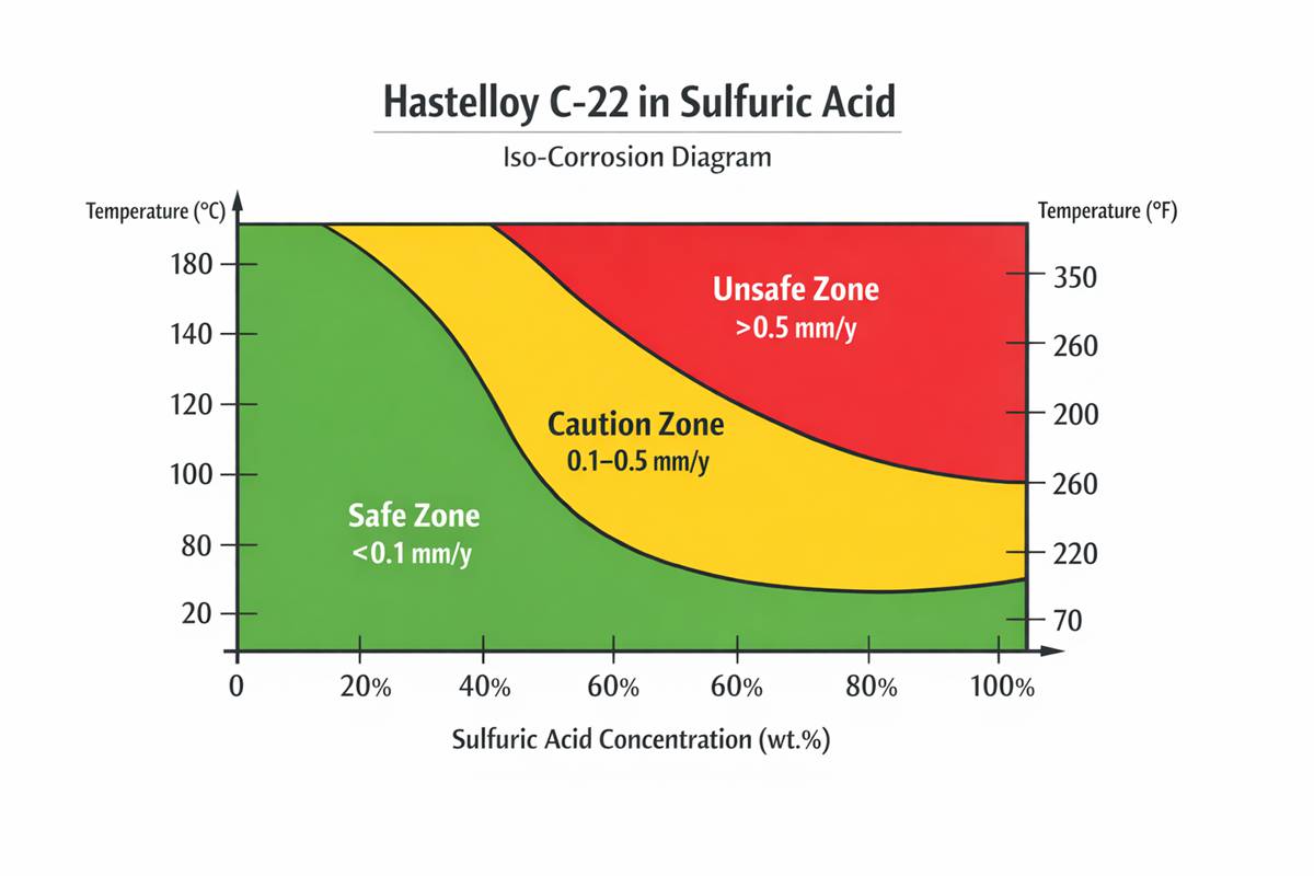 ハステロイC-22の硫酸中での耐食性