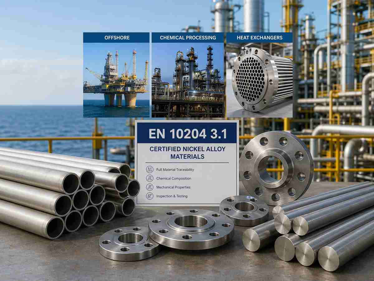 EN 10204 3.1 certified nickel alloy materials