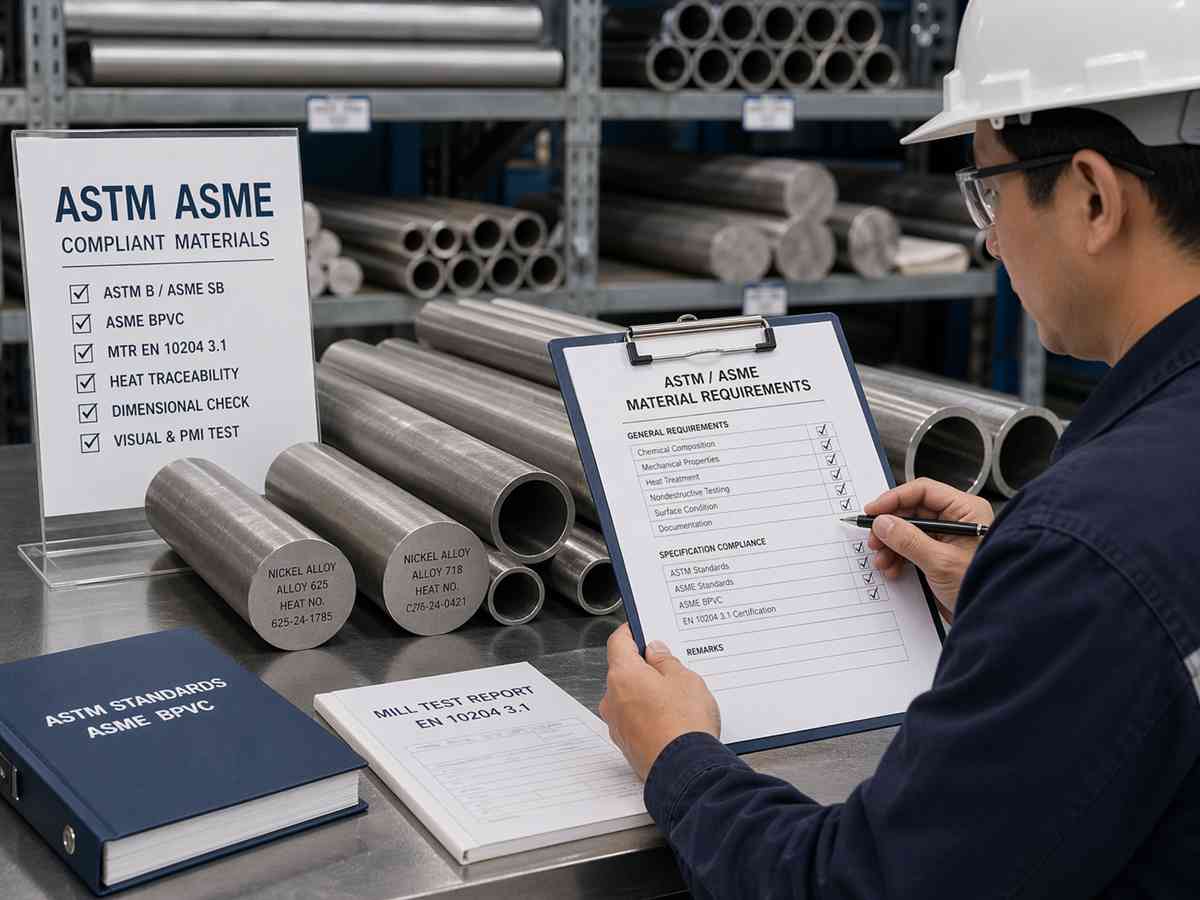 ASTM ASME compliant nickel alloy supplier