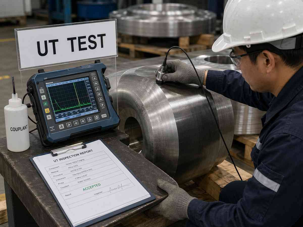 ultrasonic testing for nickel alloy forgings