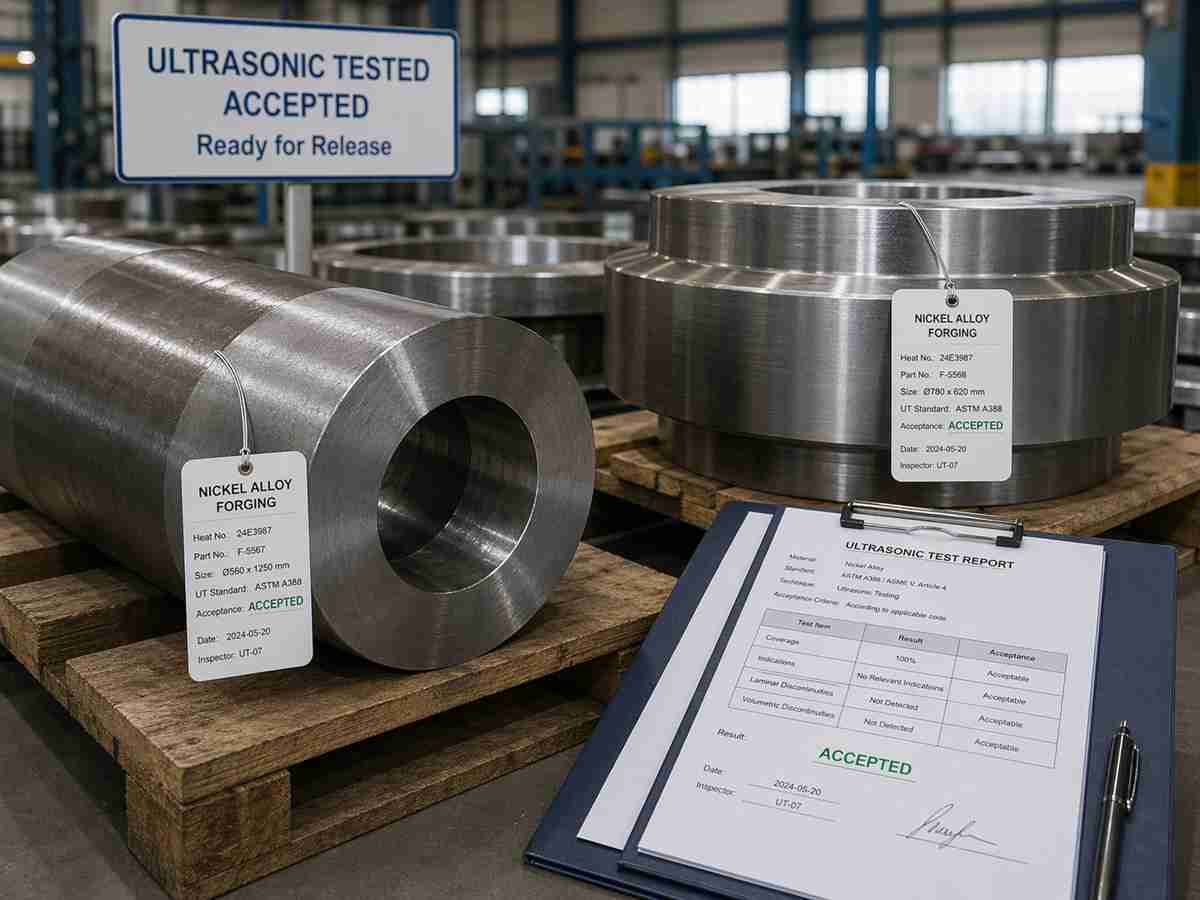 ensaio por ultra-sons para peças forjadas em ligas de níquel