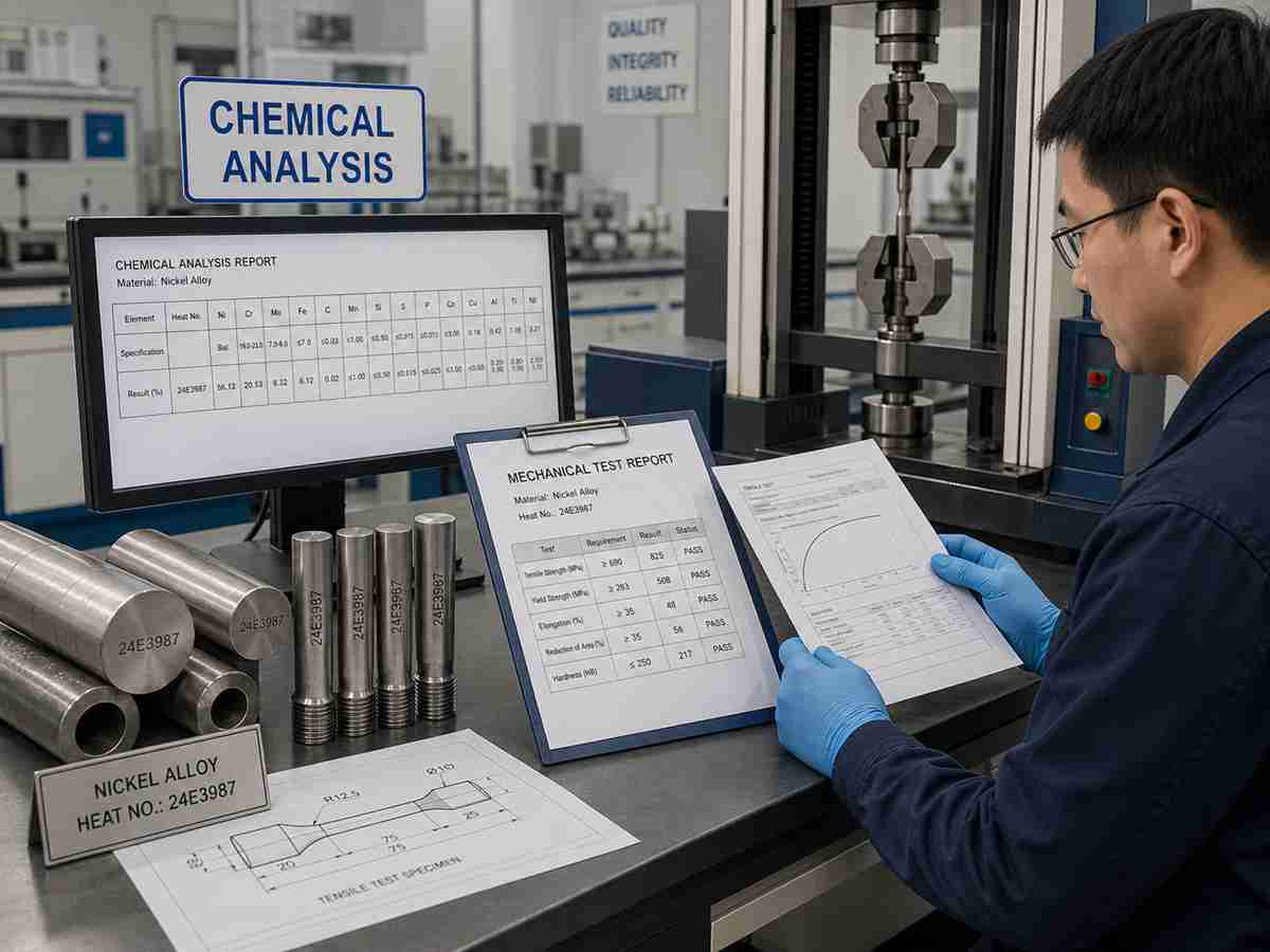 chemical analysis and mechanical testing nickel alloys