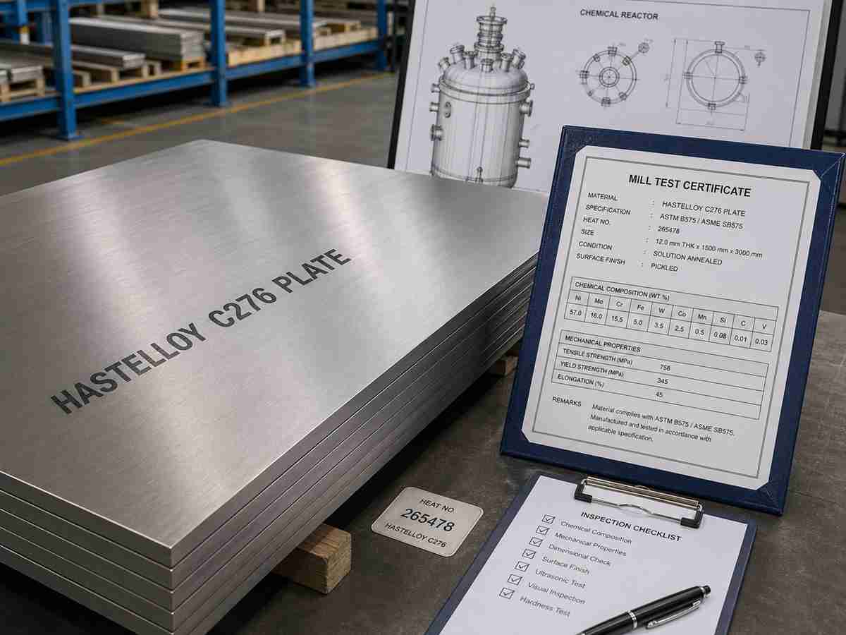 plaque hastelloy c276 pour réacteurs chimiques