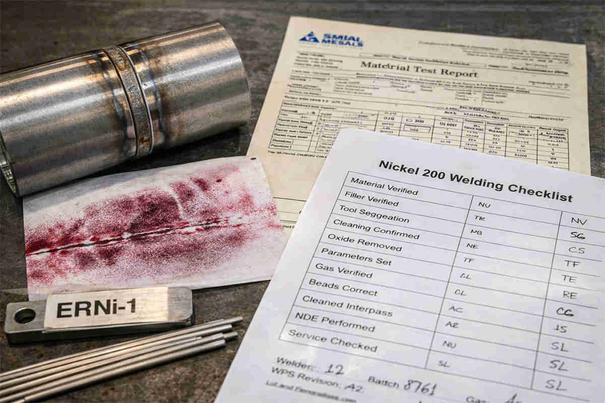 Necessita de uma lista de verificação da qualidade do procedimento de soldadura de níquel 200