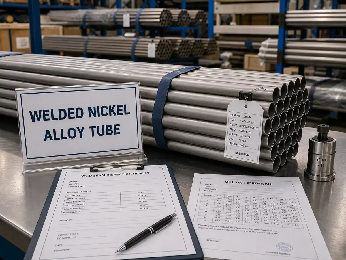 welded nickel alloy tube for chemical processing