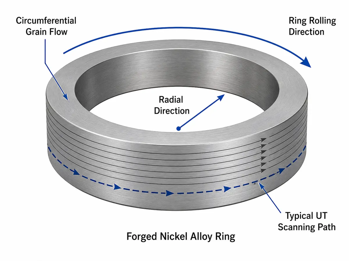 nickel alloy forged rings for gas turbines