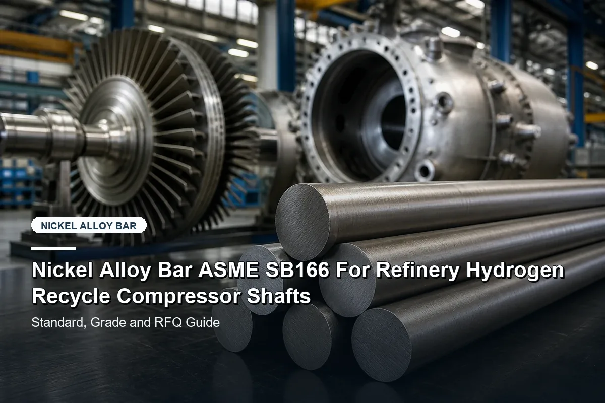 Nickel Alloy Bar ASME SB166 For Refinery Hydrogen Recycle Compressor Shafts