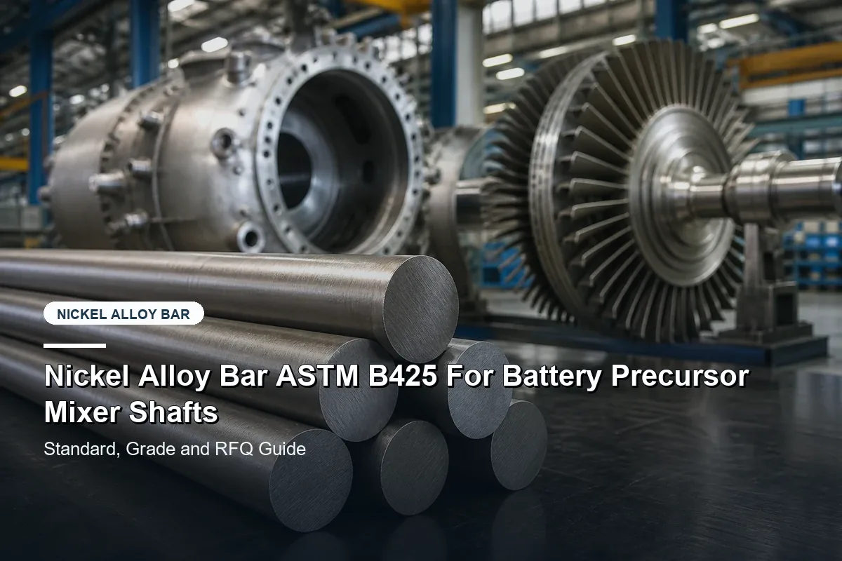 Nickel Alloy Bar ASTM B425 For Battery Precursor Mixer Shafts