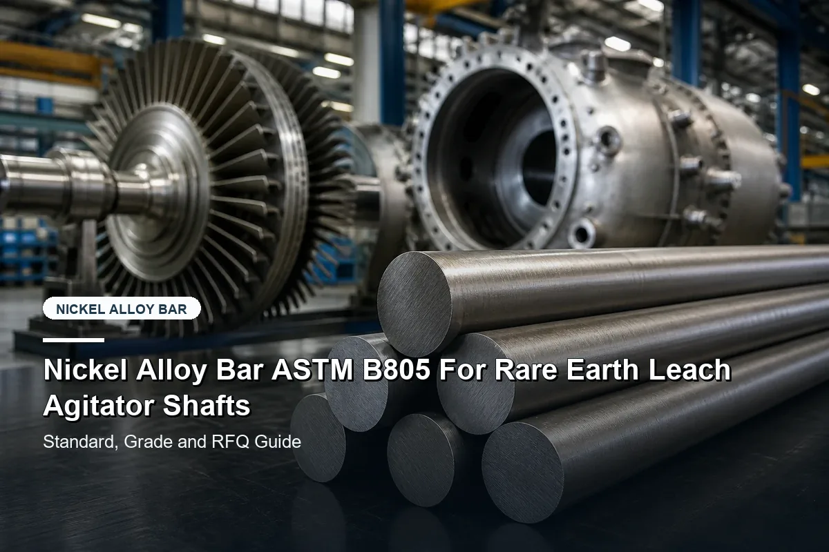 Nickel Alloy Bar ASTM B805 For Rare Earth Leach Agitator Shafts