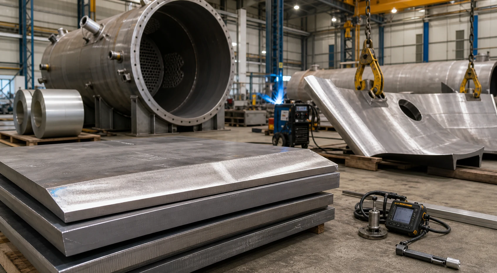 Hastelloy C276 plate for chemical reactors in fabrication workshop
